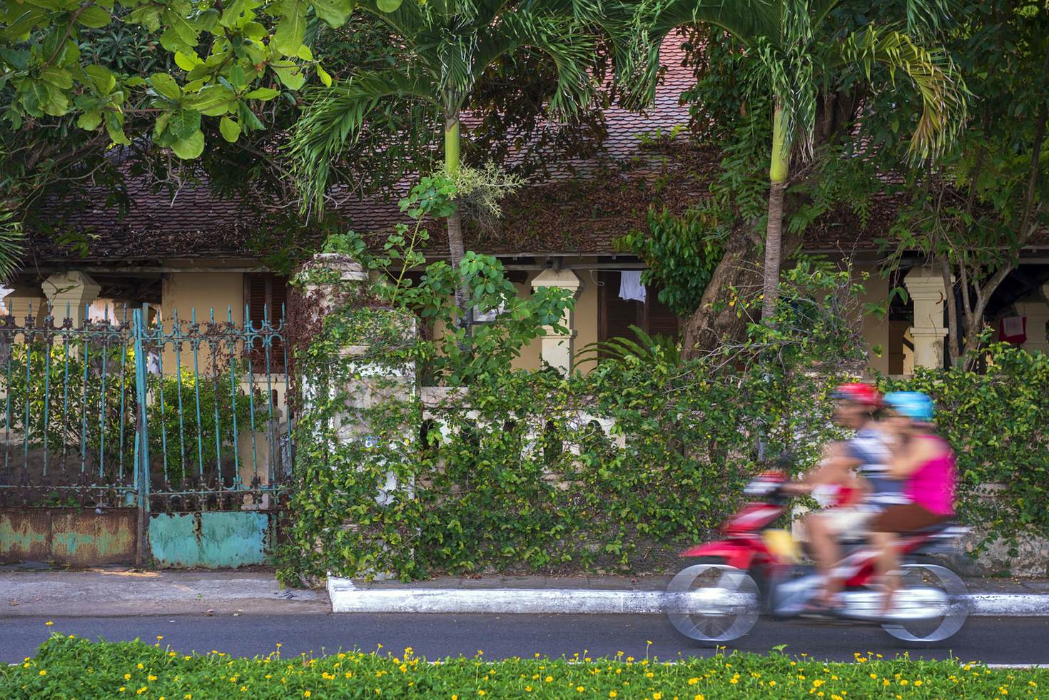 con dao dep binh di qua goc nhin cua du khach nuoc ngoai