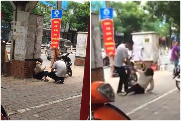 ha noi xon xao clip co gai bi chang trai danh guc tren pho thai ha nghi do ghen tuong