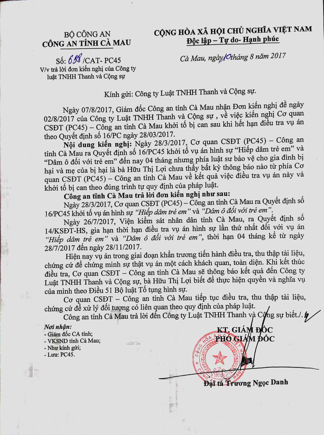 tiep tuc gia han dieu tra noi dau chat chong cua nguoi me co be gai 13 tuoi tu tu nghi bi hang xom hiep dam