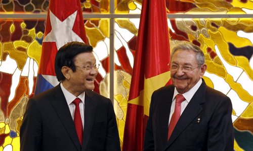chu tich nuoc truong tan sang hoi dam voi chu tich cuba raul castro