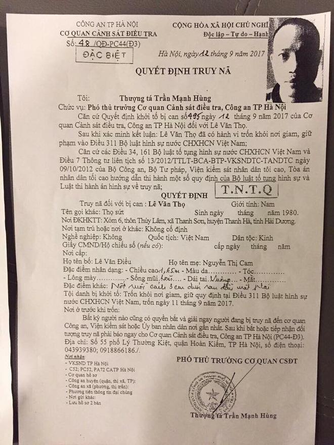 khoi to vu an truy na toan quoc tho sut tu tu dac biet nguy hiem vua tron khoi trai giam