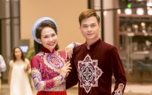 mc danh tung lan dau dien ao dai sanh doi cung my lan