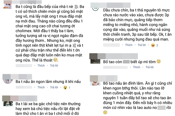 trua nay ban an gi the co phai tham hoa cha ca rach buom lap xuong den chay nhu the nay khong