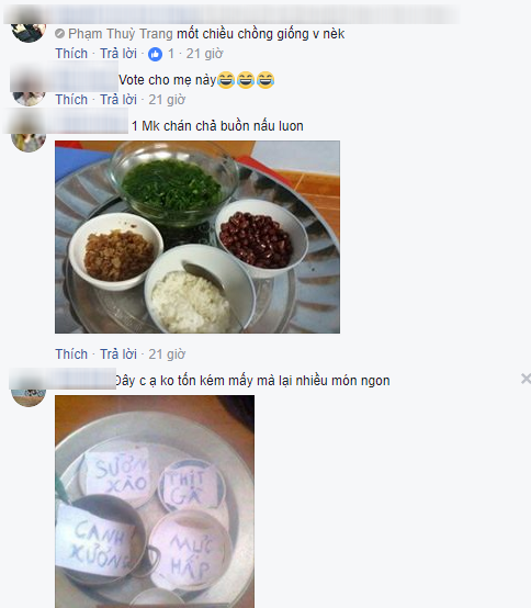 khi chong tuyen bo chi can an com voi muoi trang va nuoc loc cung duoc ban co dam lam nhu chi vo nay khong