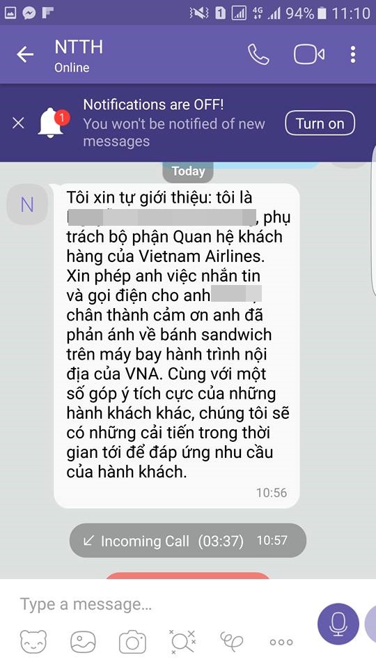 chat luong bua an nhe cua vietnam airlines va cach che bai gay tranh cai cua mot hanh khach