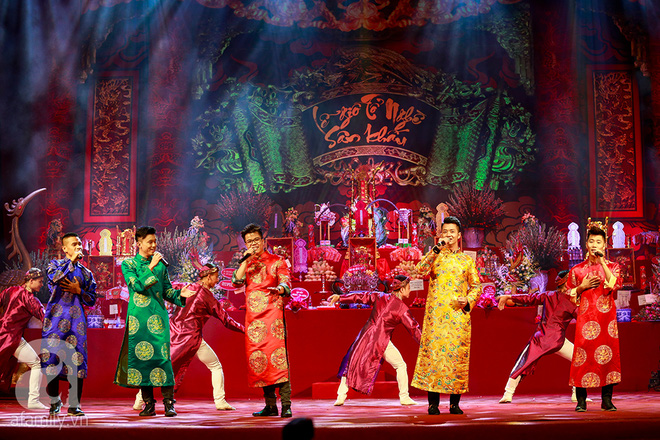 cac nghe sy noi tieng mien bac xung xinh vay ao rung rung xuc dong trong le gio to san khau