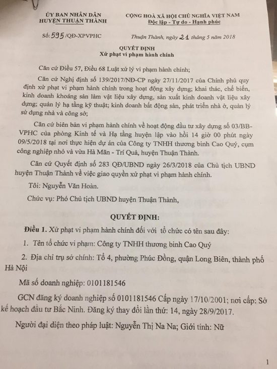 thuan thanh bac ninh ai chong lung cho lanh dao cong ty cao quy coi thuong phap luat