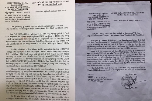 thanh hoa khu kinh te nghi son ban hanh van ban la trung ngay thang nam nhung khac noi dung