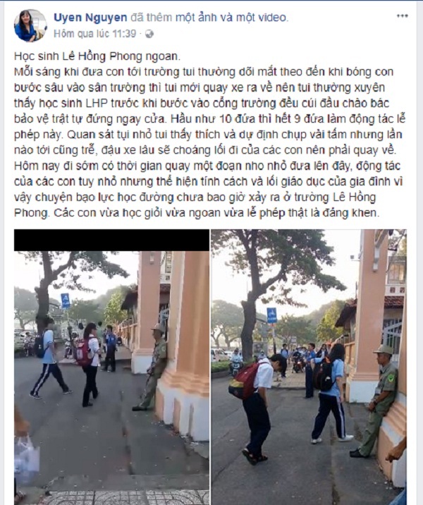 tphcm xuc dong canh hoc sinh chuyen le hong phong cui chao bao ve