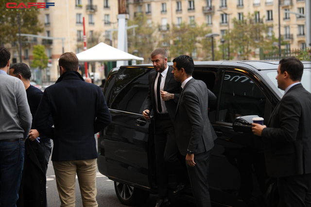 hot david beckham vua xuat hien day phong do va dang cap tai su kien ra mat o to vinfast o paris