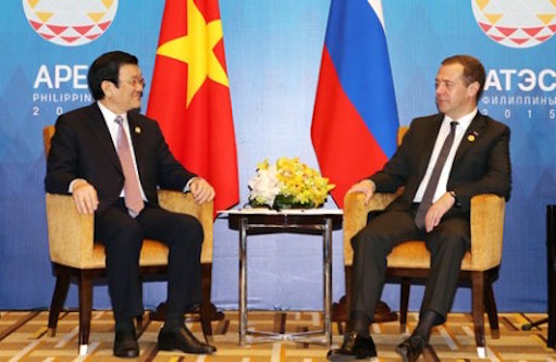 chu tich nuoc truong tan sang gap thu tuong nga medvedev