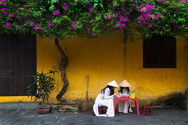 pho co hoi an ruc ro sac vang tren bao anh