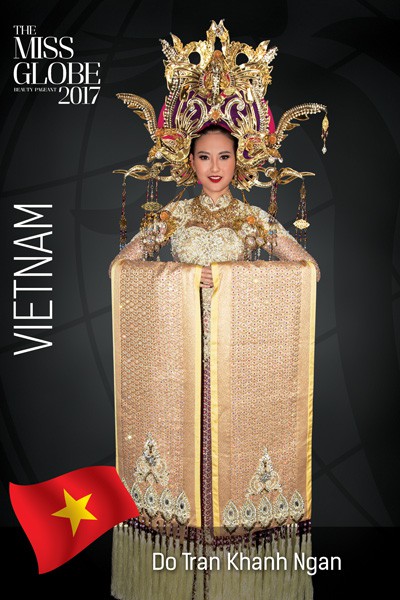 hoa khoi khanh ngan long lay trong trang phuc dan toc o miss globe 2017