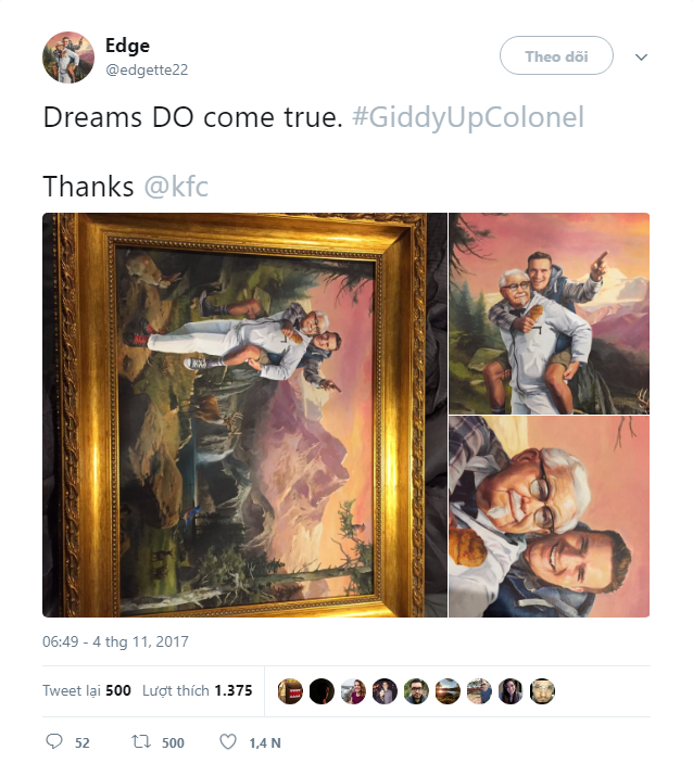 phat hien ra an y tren twitter cua kfc thanh nien sanh mom duoc hang gui tang buc tranh cuc chat