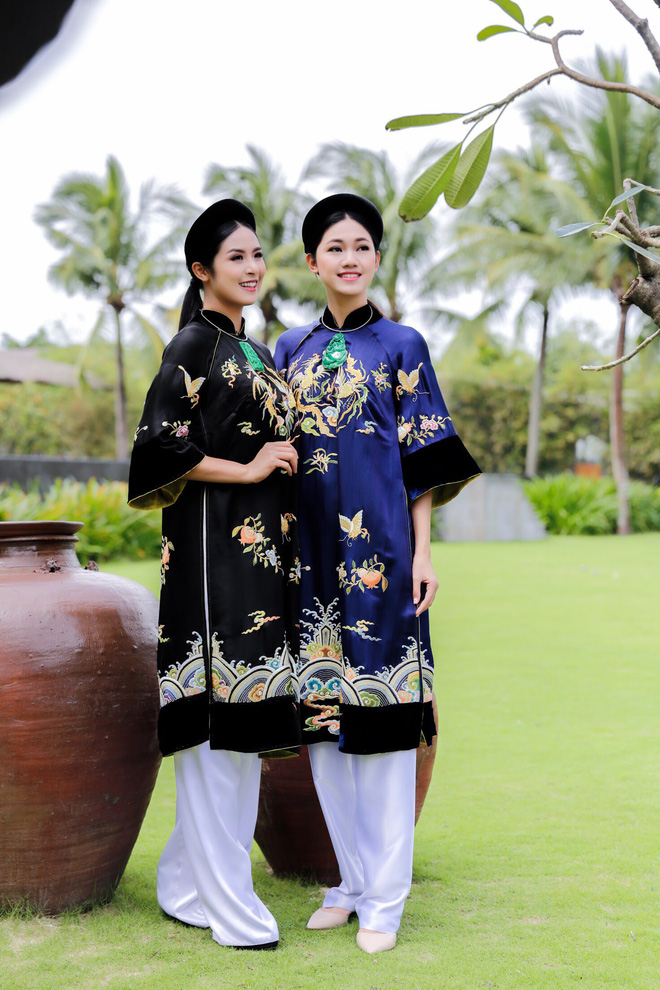 a hau thanh tu dien ao dai tram trieu do sac ben hoa hau ngoc han