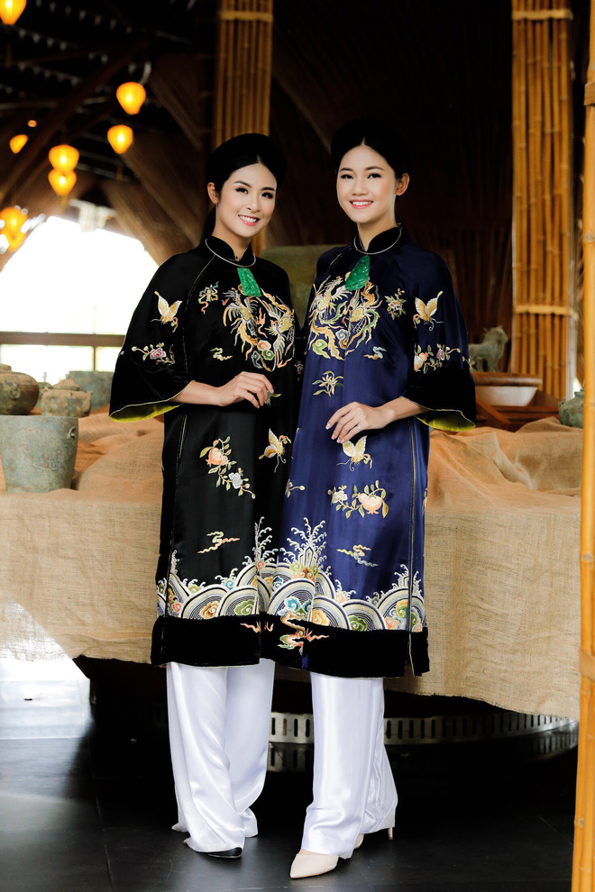 a hau thanh tu dien ao dai tram trieu do sac ben hoa hau ngoc han