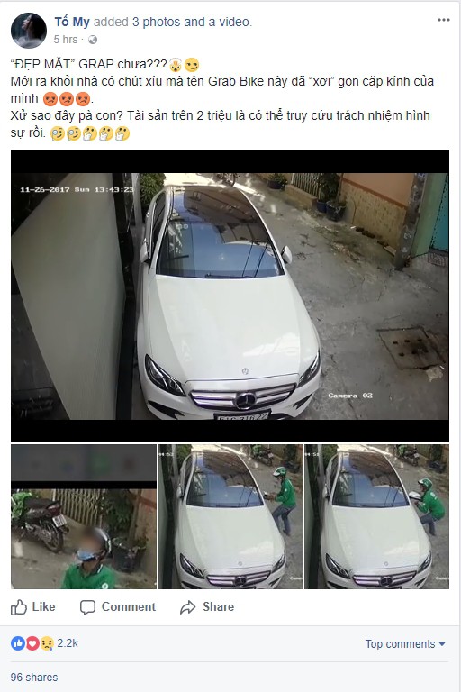 ngoc nu bolero to my bi thanh nien mac ao grabbike be trom guong chieu hau mercedes tri gia gan 100 trieu