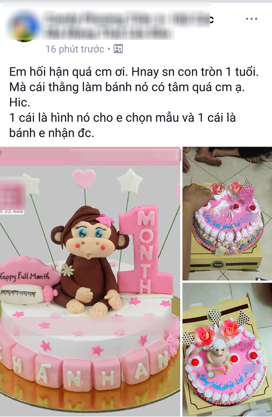 bo 350 nghin mua banh sinh nhat hinh khi me tre gian tim nguoi nhan ve chiec banh hinh trau khoa than