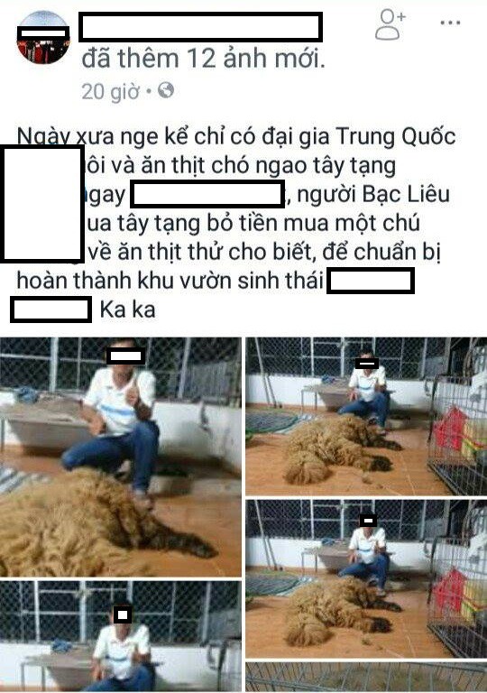 mua cho ngao tay tang ve lam thit nhau roi khoe tren facebook thanh nien bac lieu bi chi trich du doi