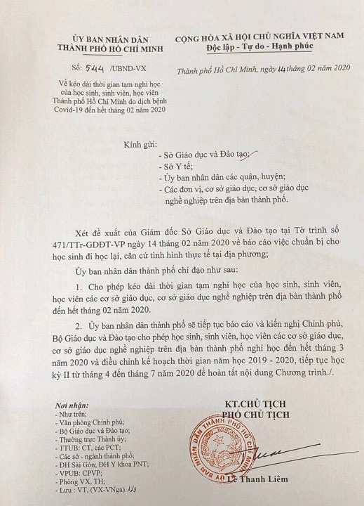 tin tuc trong ngay 162 tphcm kien nghi cho hoc sinh sinh vien nghi hoc het thang 3