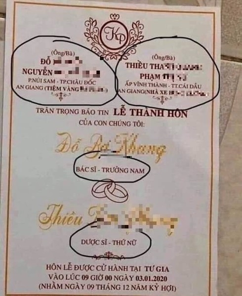 thiep moi dam cuoi khoe gia the chuc danh bac si va duoc si gay tranh cai