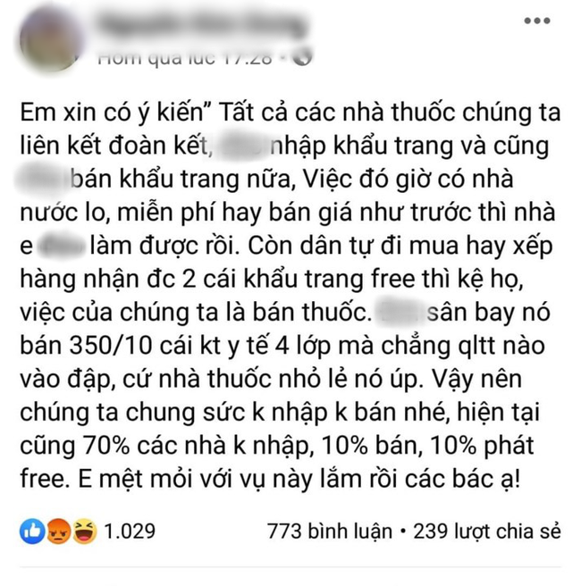 Các hiệu thuốc 'găm hàng' khẩu trang sẽ bị quản lý thị trường và công an xử lý cac hieu thuoc gam hang khau trang se bi quan ly thi truong va cong an xu ly