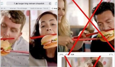 quang cao che gieu viec dung dua burger king bi dan mang de nghi bien khoi viet nam
