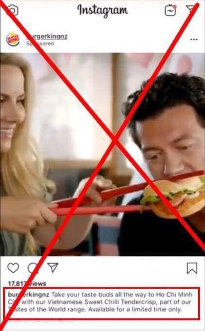 quang cao che gieu viec dung dua burger king bi dan mang de nghi bien khoi viet nam