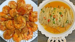 mon ngon de lam tom rim va nam kim cham hap xi dau