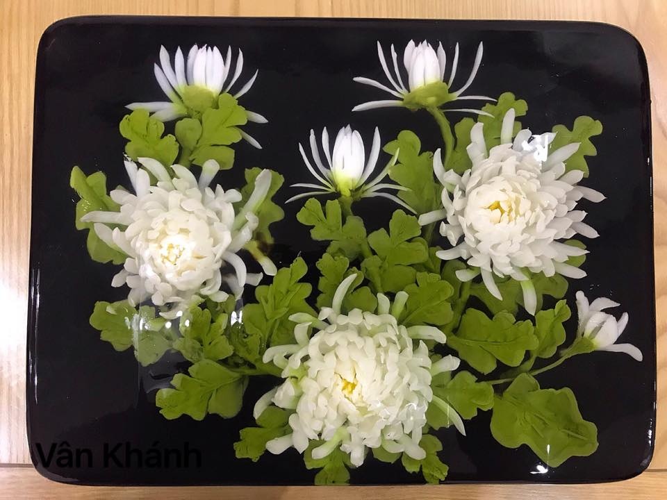 vuon hoa dac biet cua nguoi phu nu me ve tranh 3d tren thach rau cau
