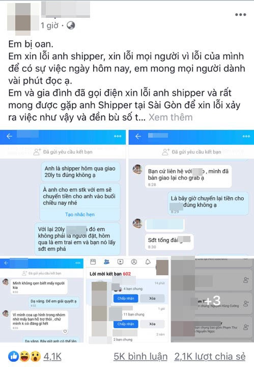 co gai bung 20 ly tra sua keu oan shipper len tieng cong bo loat tin nhan gay soc hon