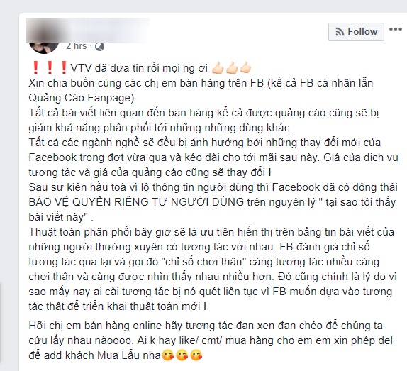 thuc hu bai viet ban hang ke ca quang cao cung bi han che khien chu shop online hoang mang