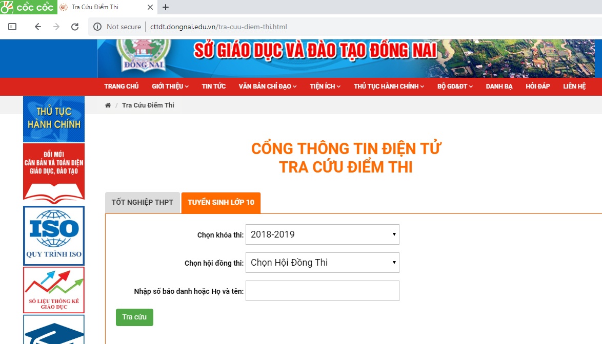 Tra cứu điểm thi lớp 10 Đồng Nai năm 2019 tra cuu diem thi lop 10 dong nai nam 2019