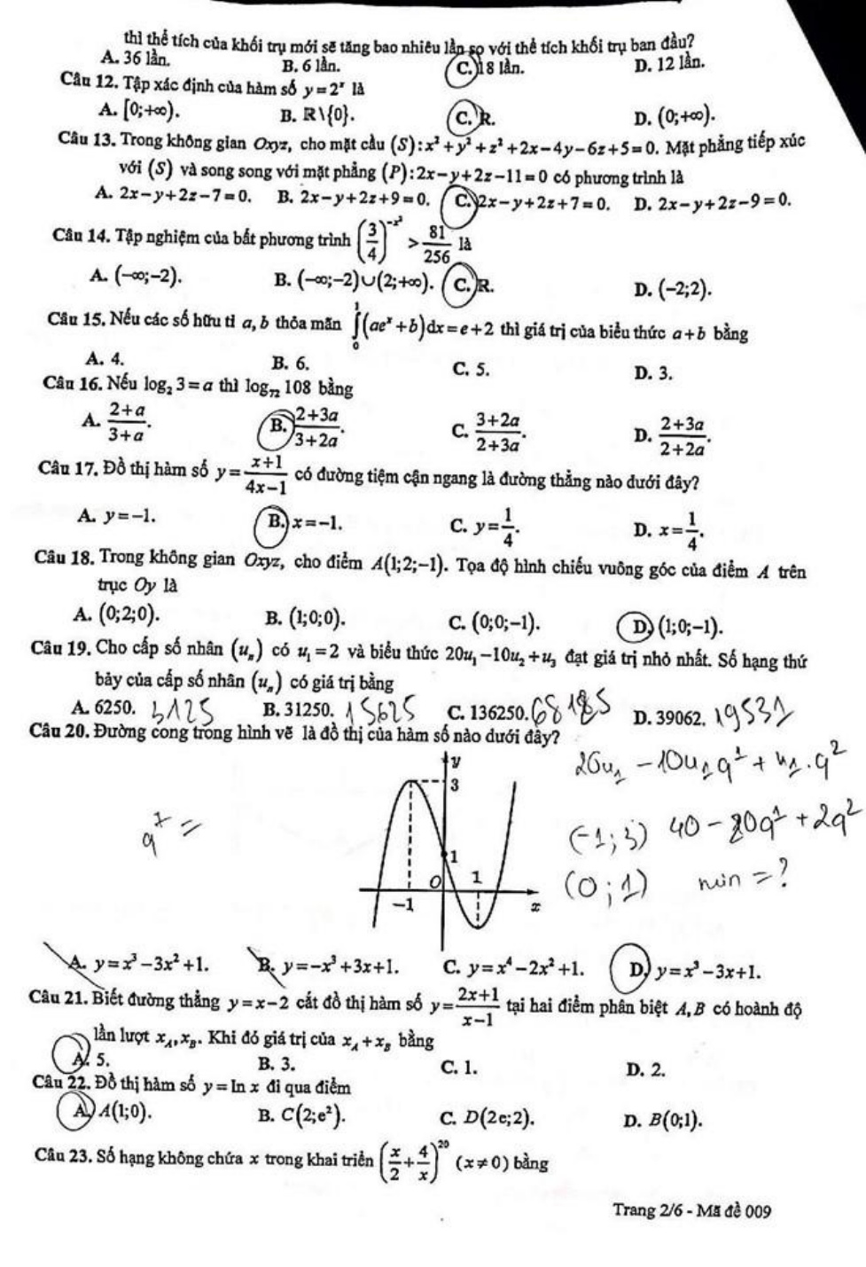 goi y dap an mon toan thpt quoc gia 2019