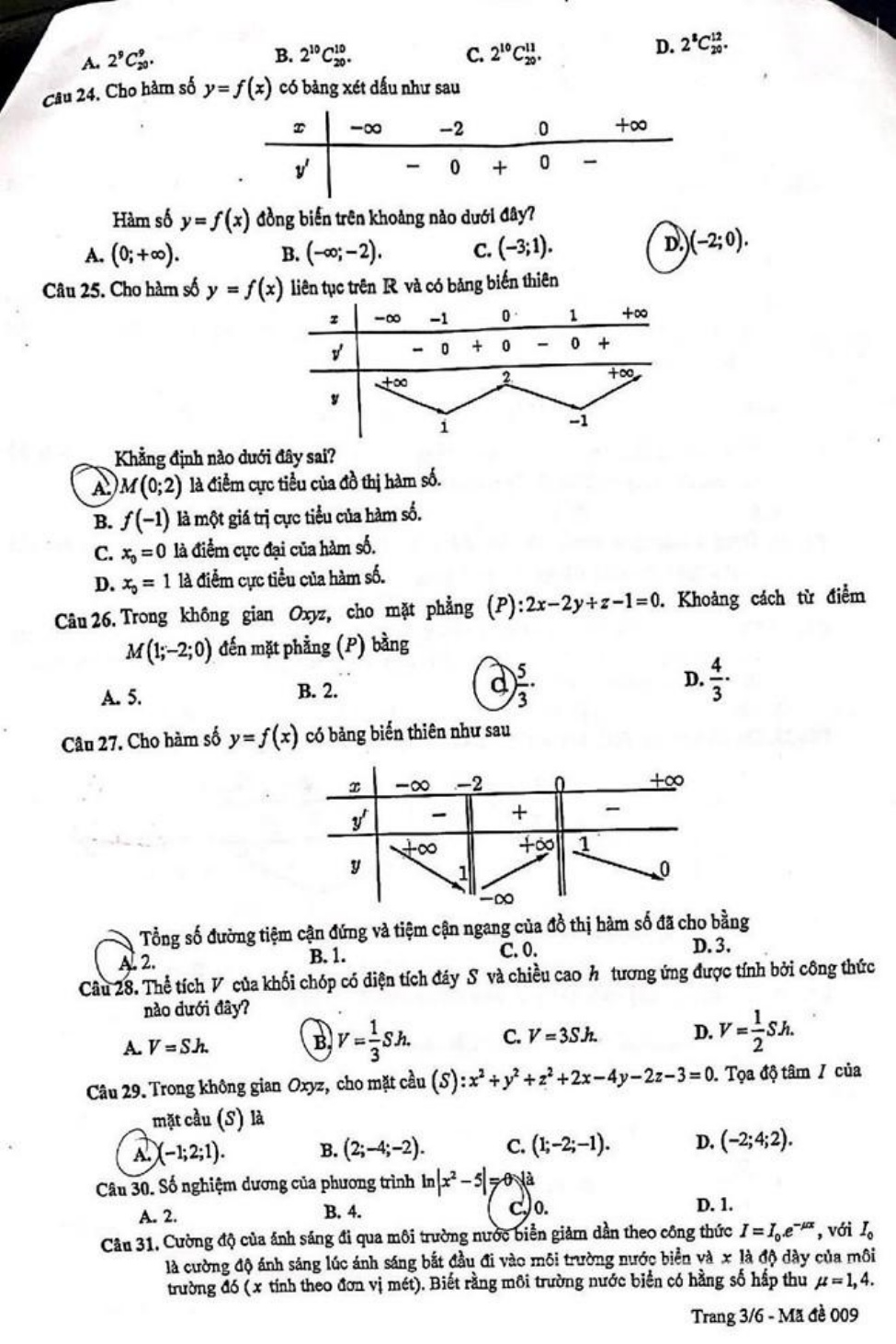 goi y dap an mon toan thpt quoc gia 2019