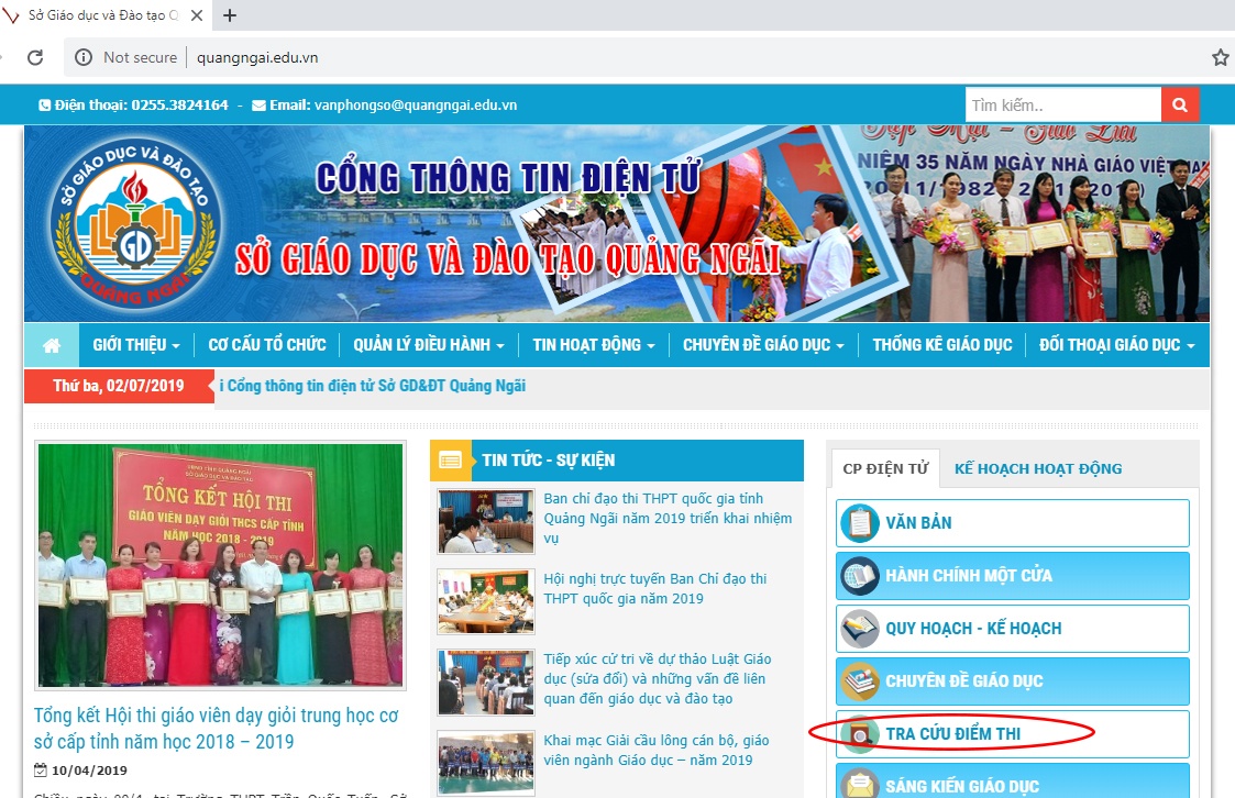 tra cuu diem thi thpt quoc gia 2019 o quang ngai