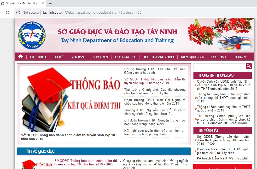 Tra cứu điểm thi THPT quốc gia 2019 ở Tây Ninh tra cuu diem thi thpt quoc gia 2019 o tay ninh
