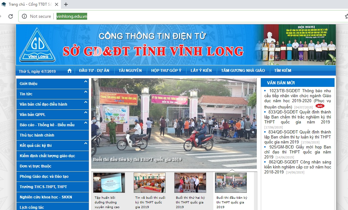 tra cuu diem thi thpt quoc gia 2019 o vinh long