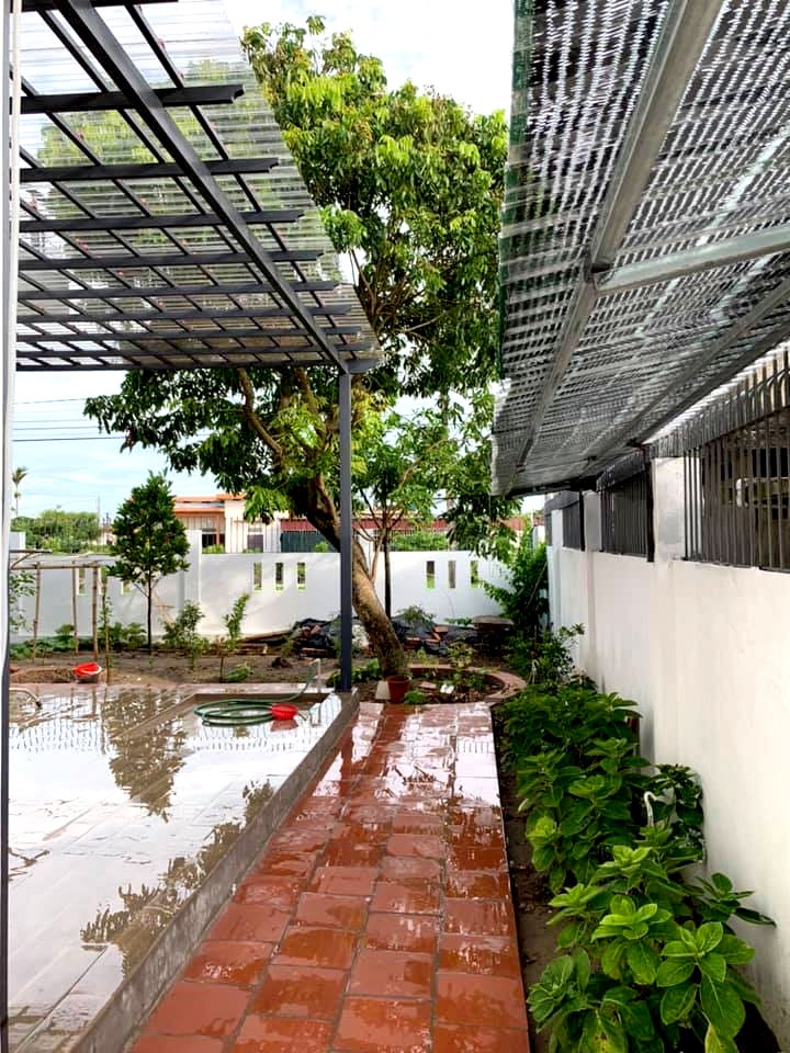 Nhà rộng 800m2 nhưng dành nửa diện tích để trồng hoa và rau sạch nha rong 800m2 nhung danh nua dien tich de trong hoa va rau sach