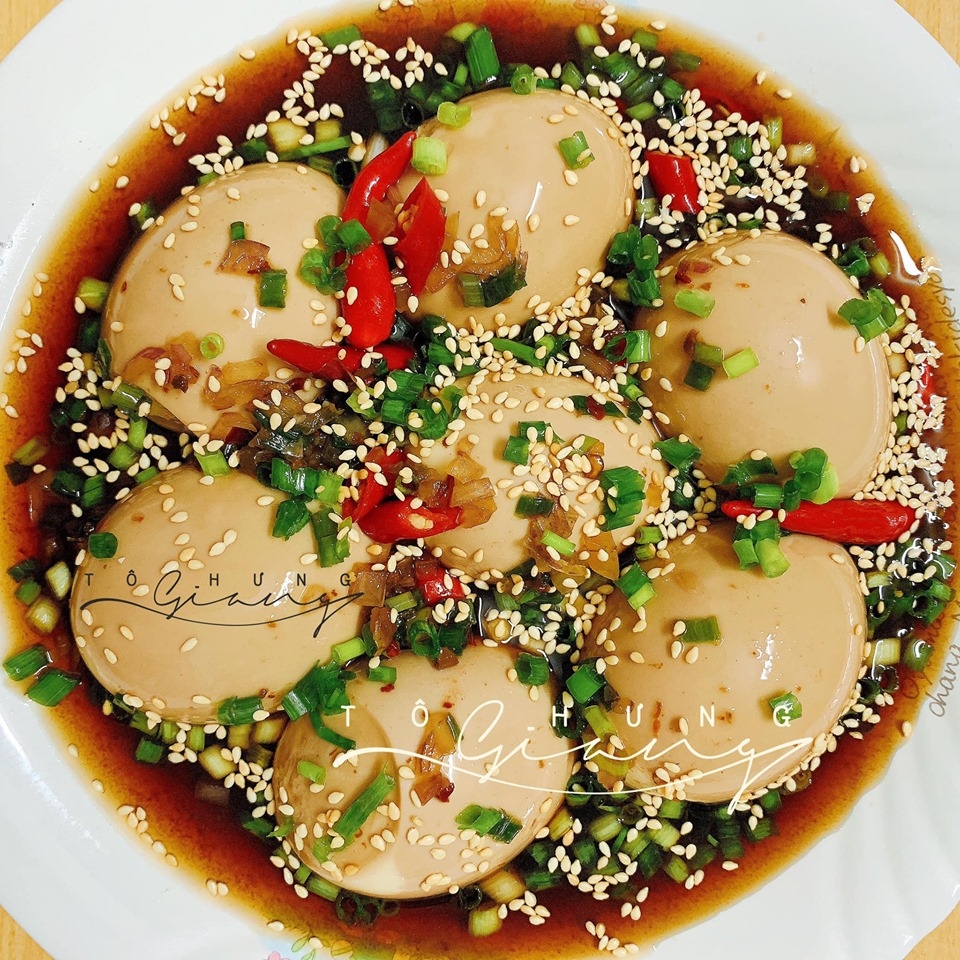 cach lam trung ga ngam xi dau la mieng thom ngon