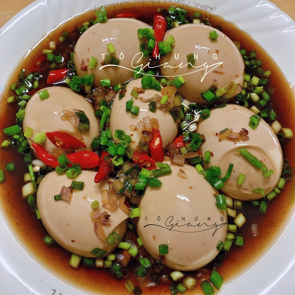 cach lam trung ga ngam xi dau la mieng thom ngon
