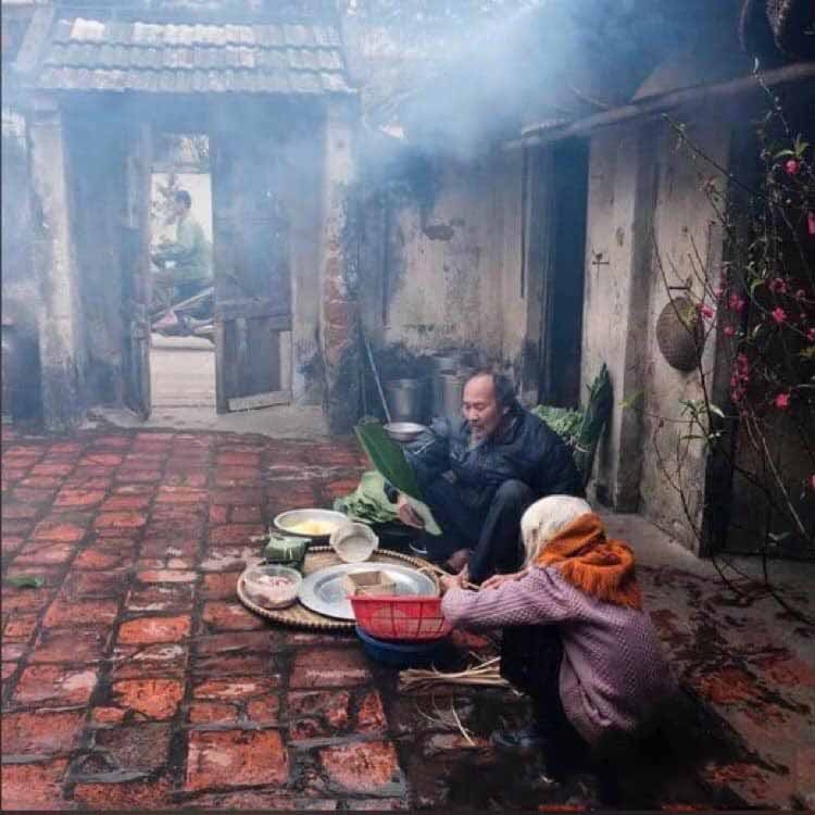 anh tet xua dong den la thay tet sap ve