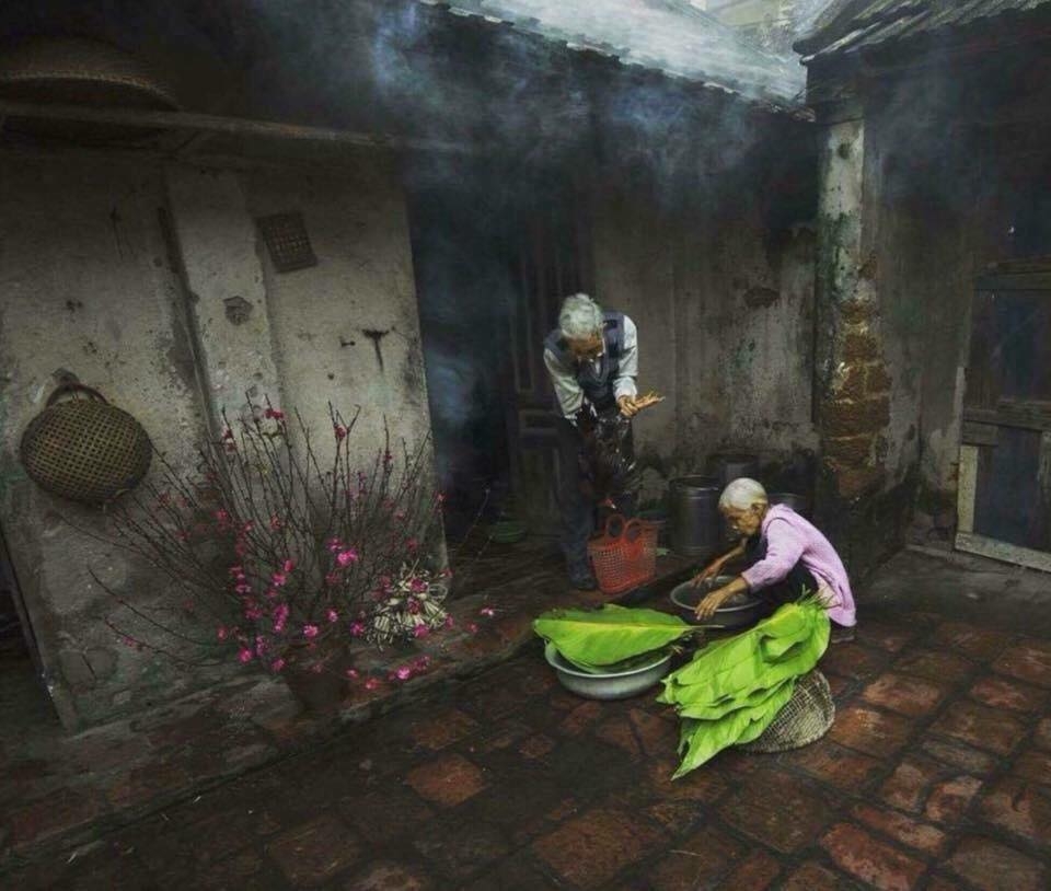 anh tet xua dong den la thay tet sap ve