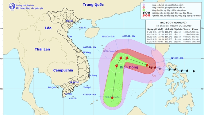 Bão số 7 vào biển Đông, có thể đổ bộ vùng biển phía Nam