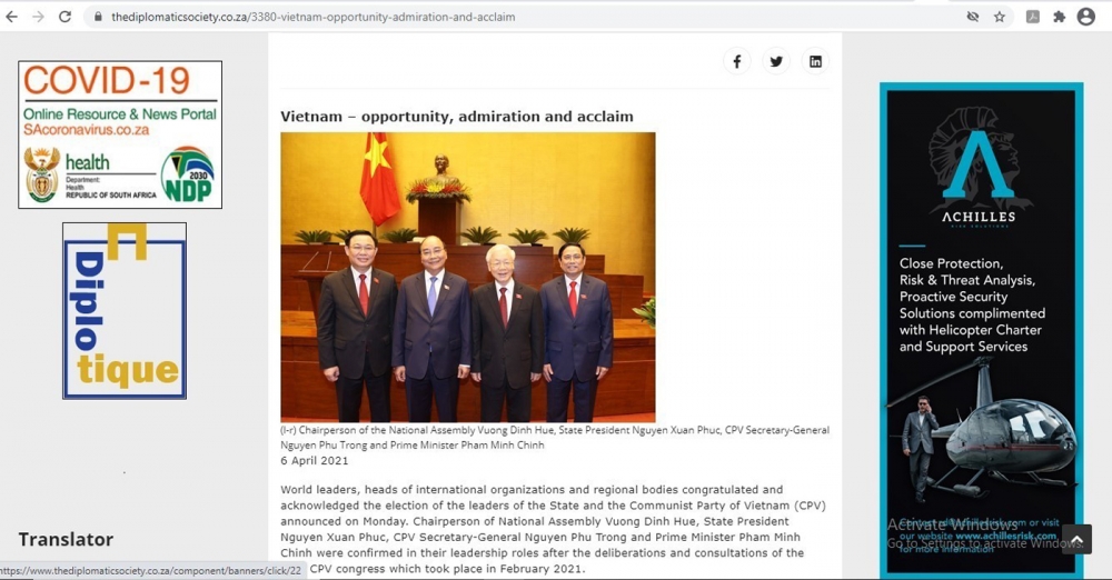 Thế giới đánh giá cao ban lãnh đạo mới của Việt Nam