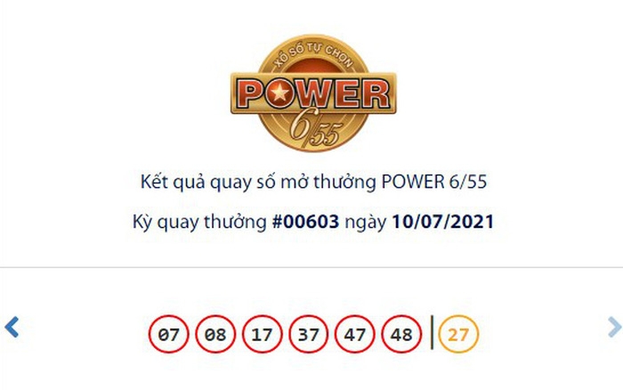 Kết quả Vietlott Power 6/55 ngày 13/7: Tìm chủ nhân cho giải thưởng 32 tỉ