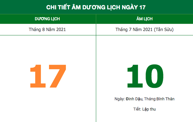 Lịch âm hôm nay (17/8/2021): Những việc gì không nên làm trong ngày?