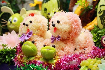 cach lam cho bong bang buoi cuc ky don gian trang tri mam ngu qua trung thu
