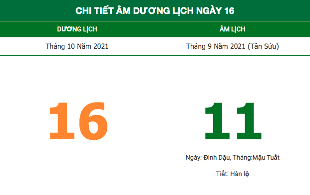 Lịch âm ngày 16/10/2021: Những điều kiêng kỵ trong ngày
