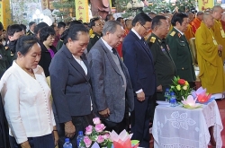 dien bien don nhan truy dieu va an tang 15 hai cot liet si quan tinh nguyen viet nam hy sinh tai lao